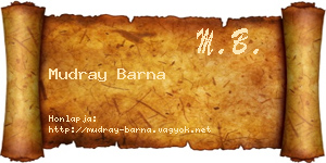 Mudray Barna névjegykártya
